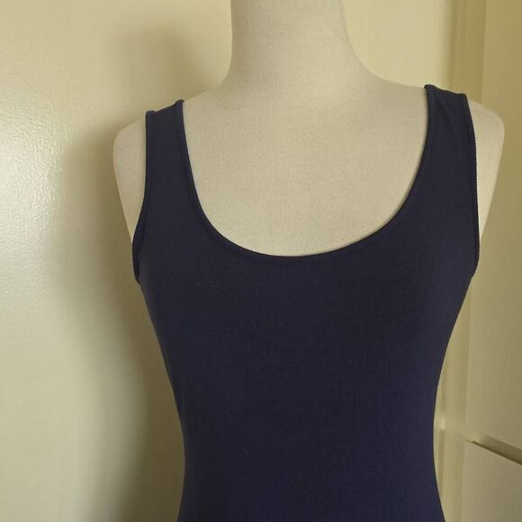 Tommy Bahama Tambour Navy Tank Dress w/ Tulip Hem, Maxi,  EUC, S - Picture 5 of 8